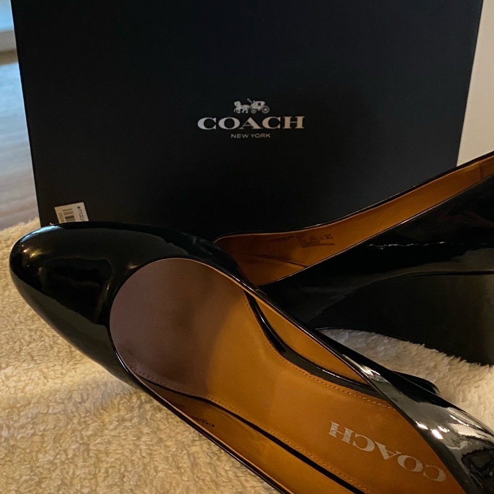 Coach Black Patent Leather Ballet Flats
